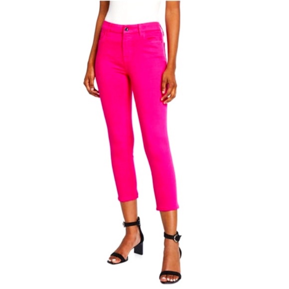 EUC Lauren Ralph Lauren Premier Skinny Cropped Fuchsia Jeans Size 4 - Picture 1 of 8